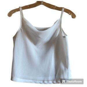 Vintage 90s Sheer Crop Top Spaghetti Straps Medium Y2K